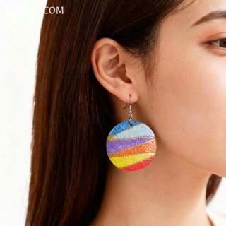 New Collection Painting Wood Earrings Handmade